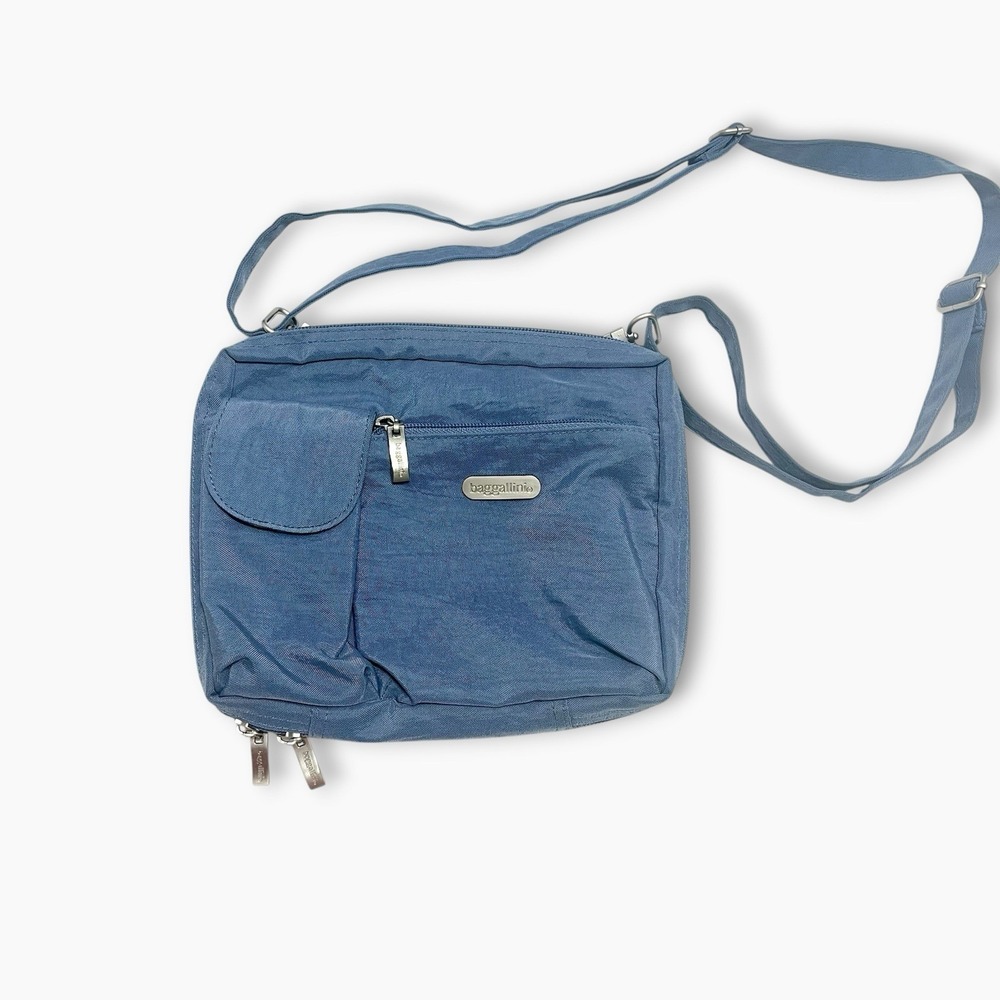 Baggallini Blue Wallet Bagg Convertible Crossbody Bag Fanny Pack Waterproof